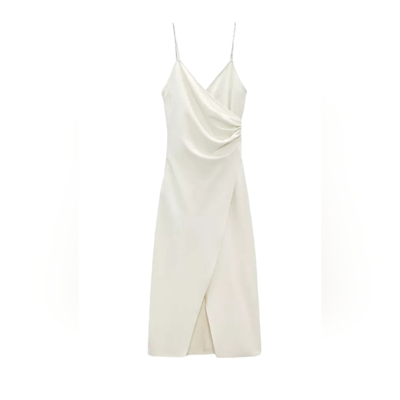 Zara Oyster white sparkly straps long slip dress 2 available (1)M (1)XL - Picture 7 of 11